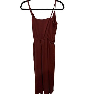 Wilfred Women's Maroon Sleeveless Shanghai Strap A-Line Midi Dress Size Small